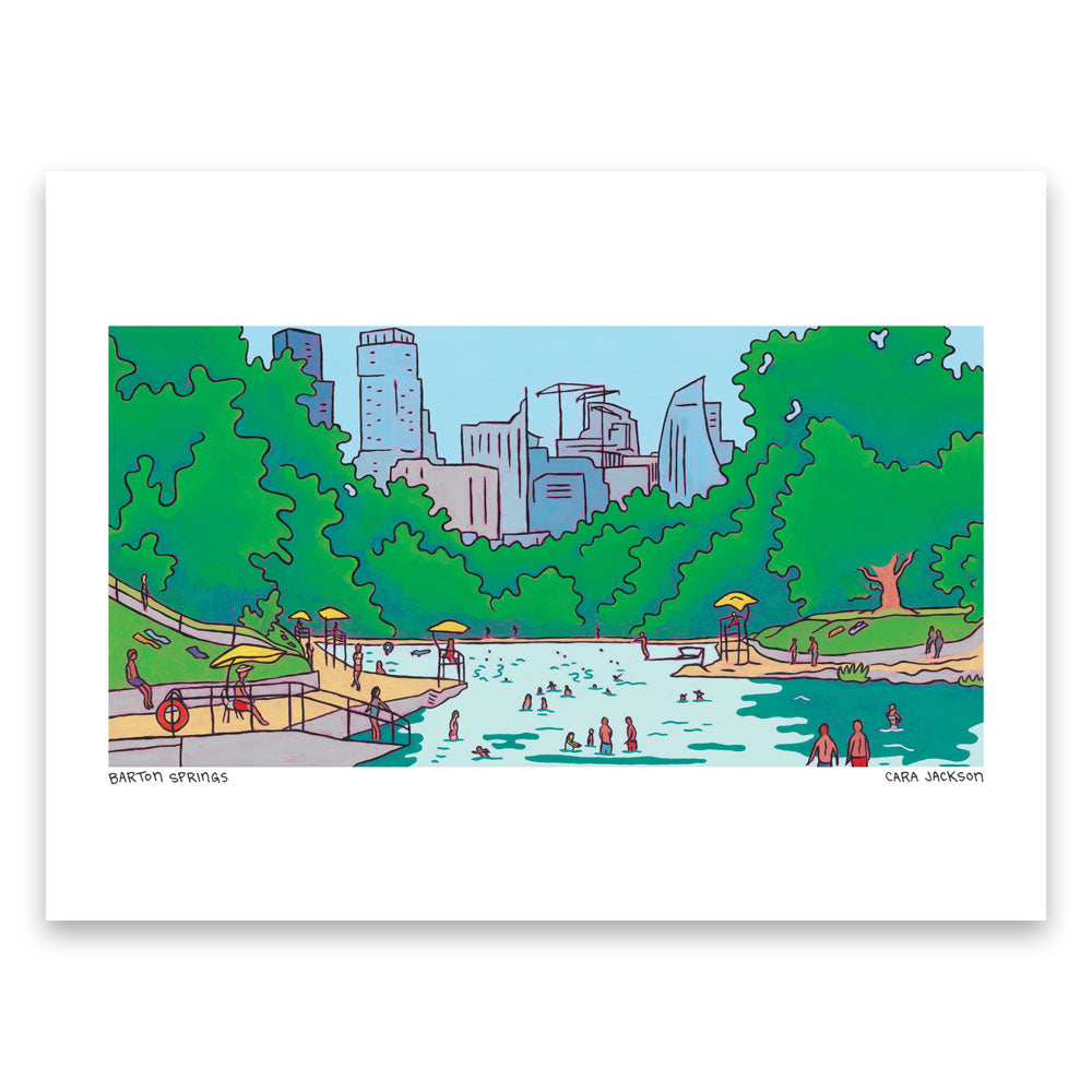 Barton Springs Print by Cara Jackson