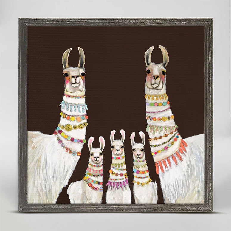 Necklaces Chocolate Brown Mini Framed Canvas Print by Eli Halpin + Rustic Natural Frame