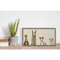 Donkey, Llama, Goat, Sheep on Cream Mini Framed Canvas Print by Eli Halpin