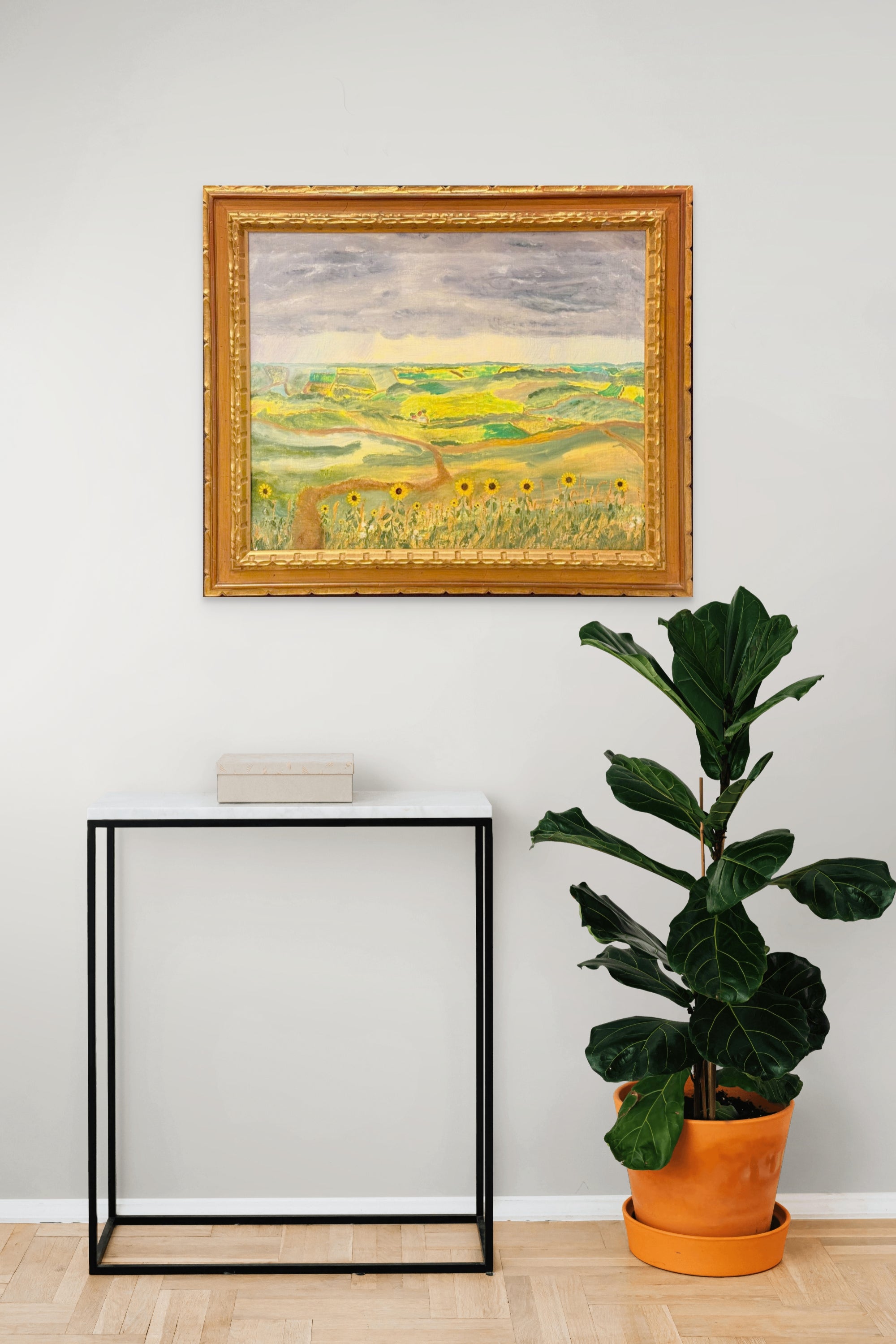 Grandparent’s Ranch with Sunflowers by Ricardo Zamora