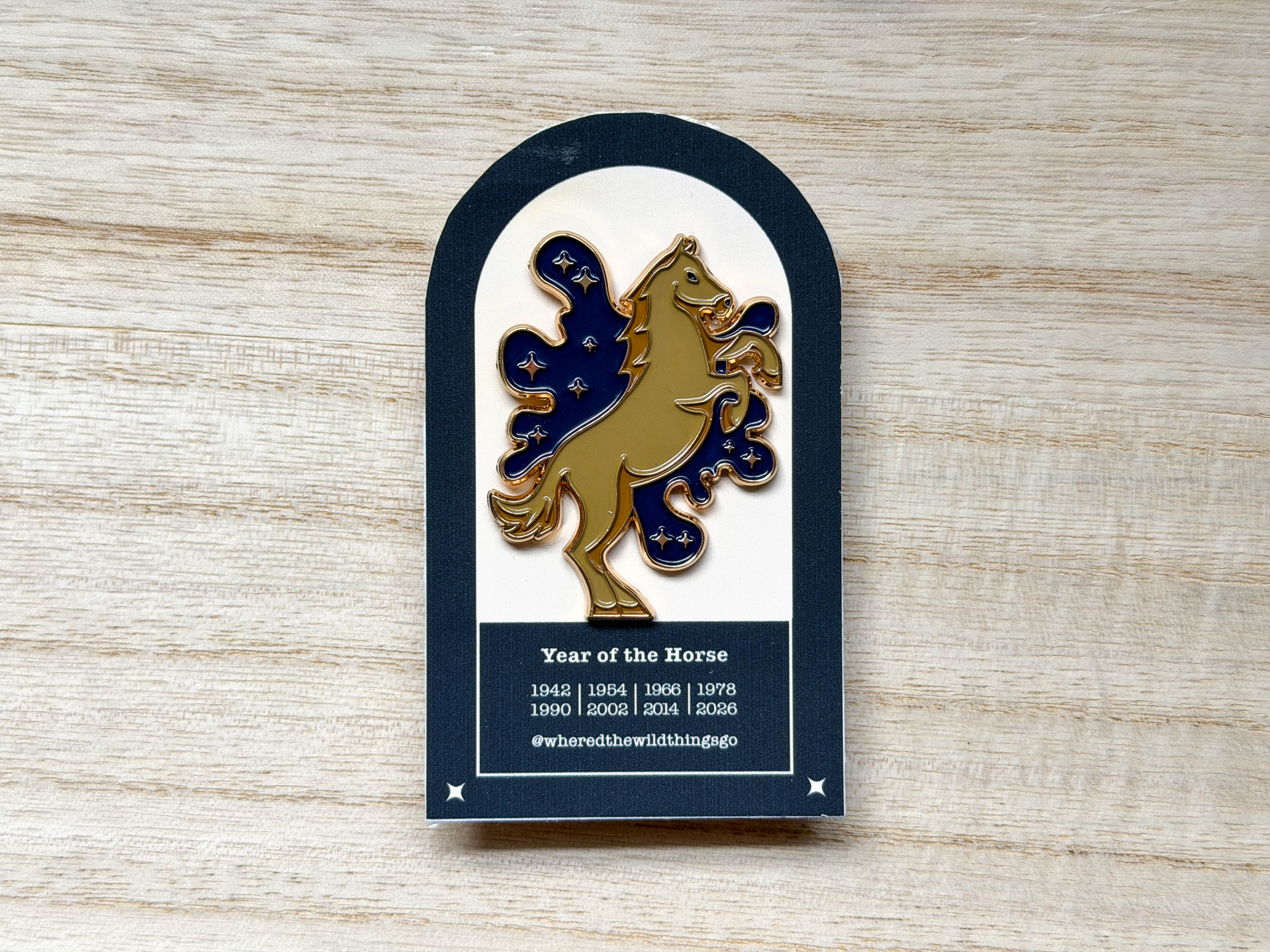 Year of the Horse Pin by Emily Tolipova of Where’d The Wild Thing Go